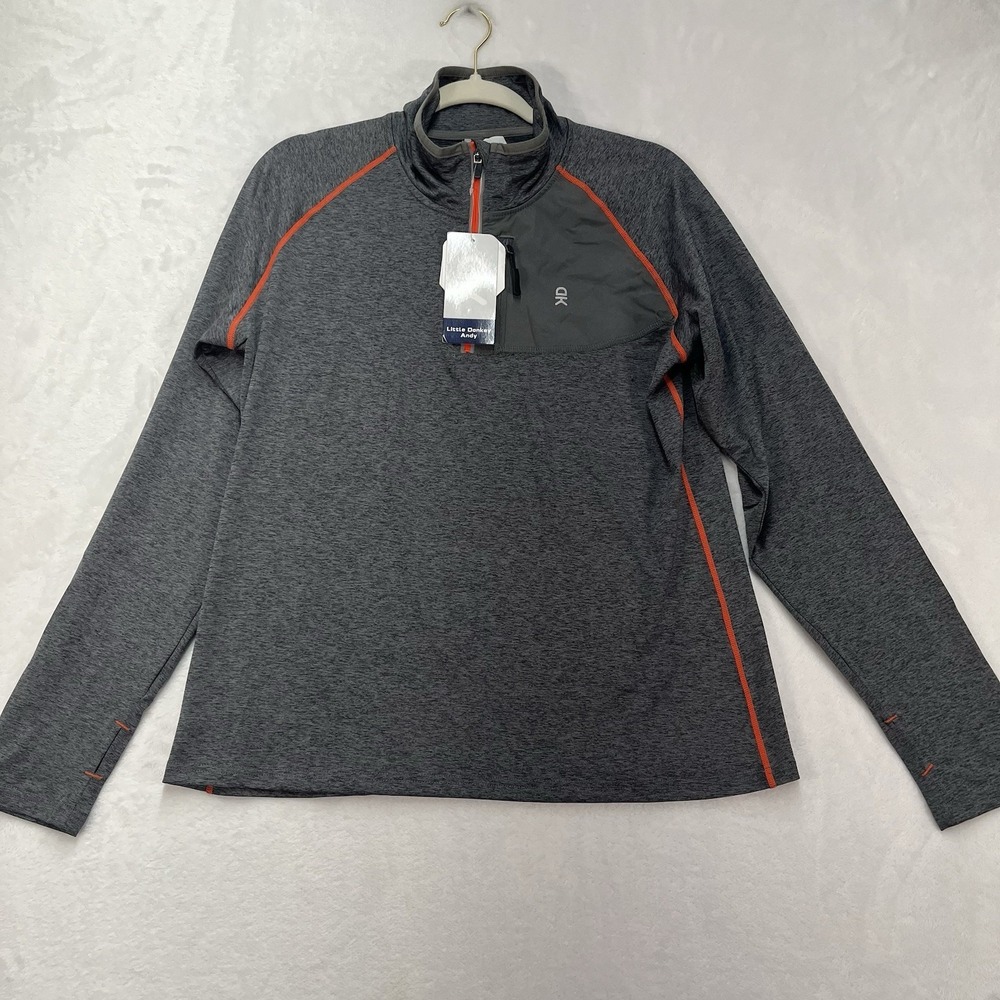 Little Donkey Andy 1/4 Zip Pullover Mens Large‎ Gray UPF50+ Quick Dry NEW